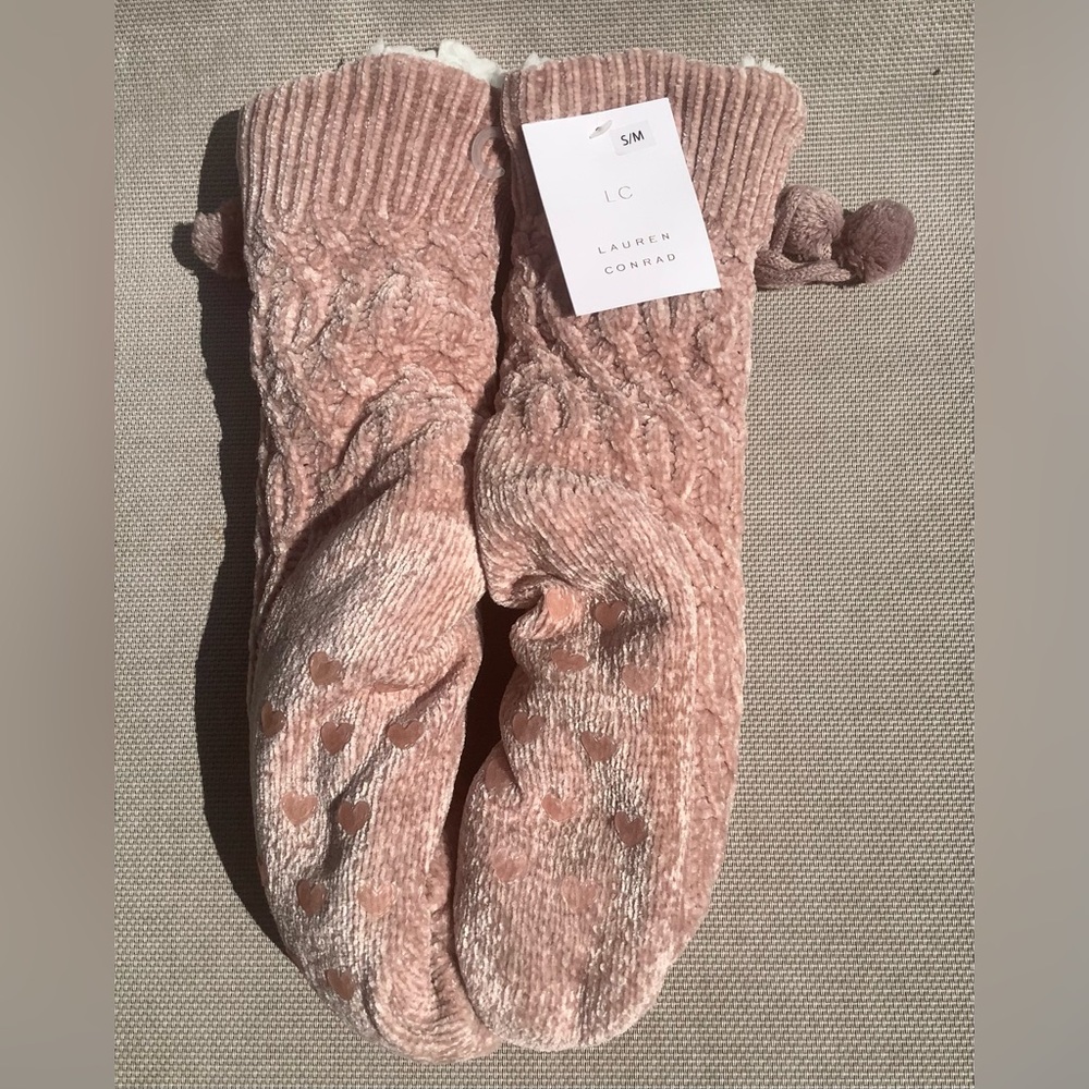 Lauren Conrad Fuzzy, Warm Slipper Socks Size S-M NWT